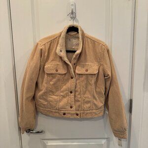 Anthropologie Pilcro Shrunken Corduroy Sherpa Jacket